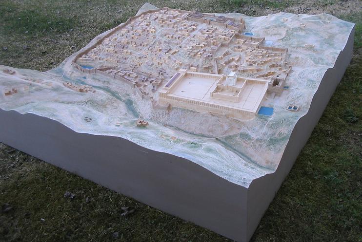Picture of the large Jerusalem model seen from the East