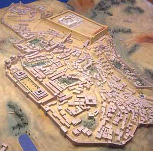 Picture of the large model of Jerusalem made of soapstone